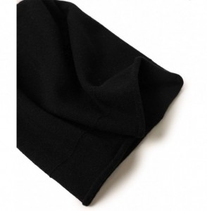 Skullies & Beanies 100% Pure Cashmere Slouchy Beanie Womens Knit Caps - Black 2ply - CM18Z462HKS