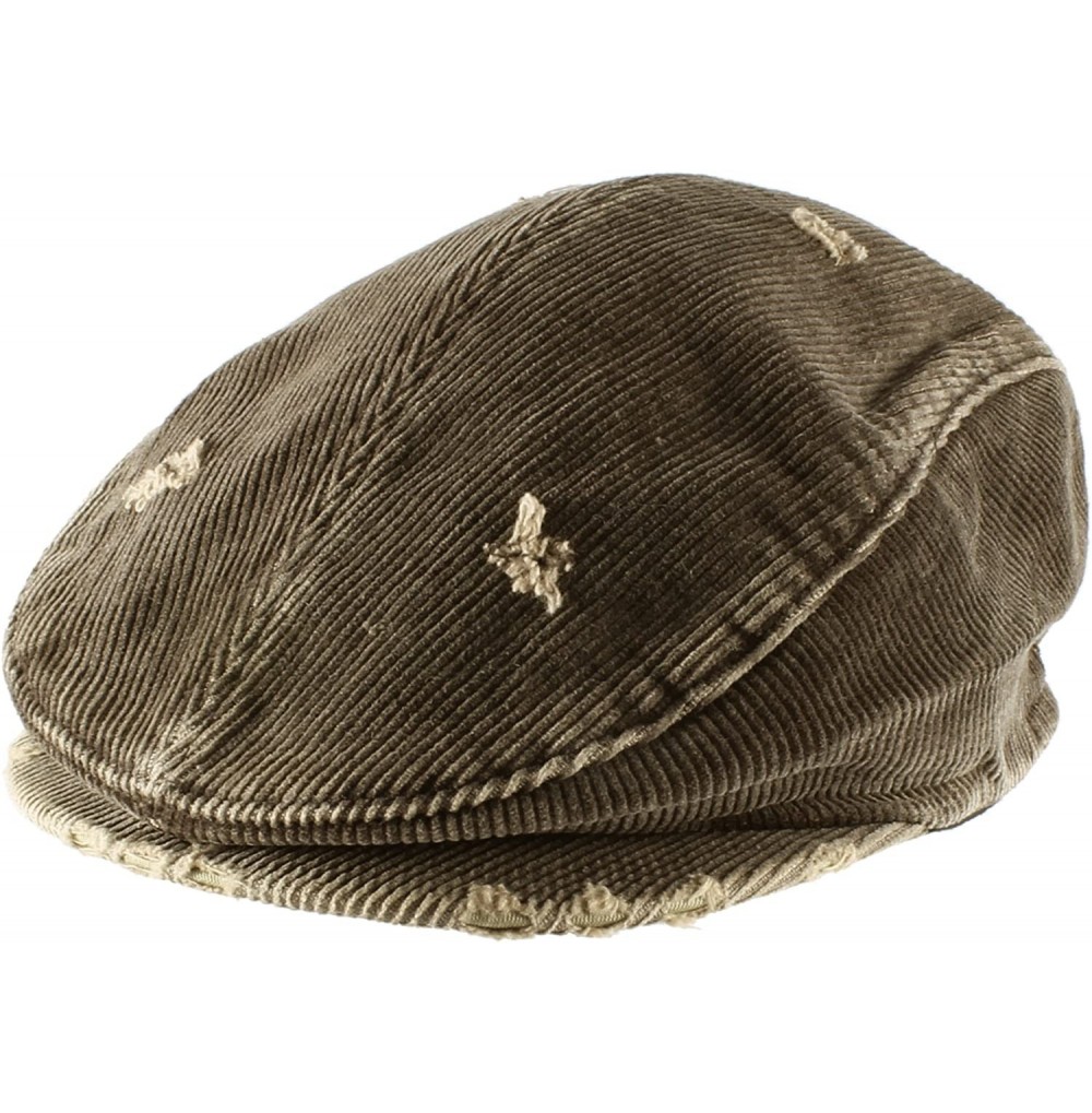 Newsboy Caps Men's Women's Unisex 100% Cotton Vintage Corduroy Newsboy Cap Gatsby Hat - Chocolate - CO11LLY6YPV