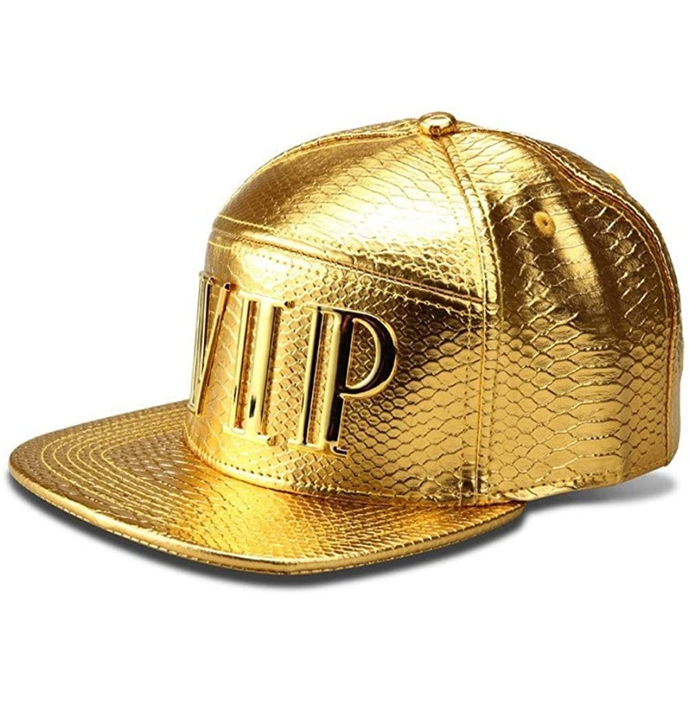 Baseball Caps 18K Gold Plated VIP/A/Dollar Grain Baseball Cap Men Women Adjustable Strapback - Gold - C818I290GQN