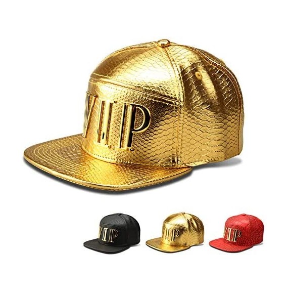 Baseball Caps 18K Gold Plated VIP/A/Dollar Grain Baseball Cap Men Women Adjustable Strapback - Gold - C818I290GQN