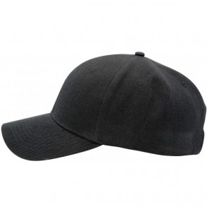 Baseball Caps Men's Plain Baseball Cap Adjustable Curved Visor Hat - Black - CM11WS20SJ3