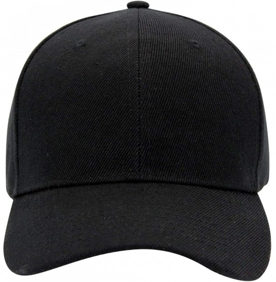 Baseball Caps Men's Plain Baseball Cap Adjustable Curved Visor Hat - Black - CM11WS20SJ3