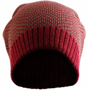 Skullies & Beanies Women Beanie Hats-Winter Warm Cable Skully Ski Knit Hat for Teen Girls - 02-red - CJ12O51S4X4