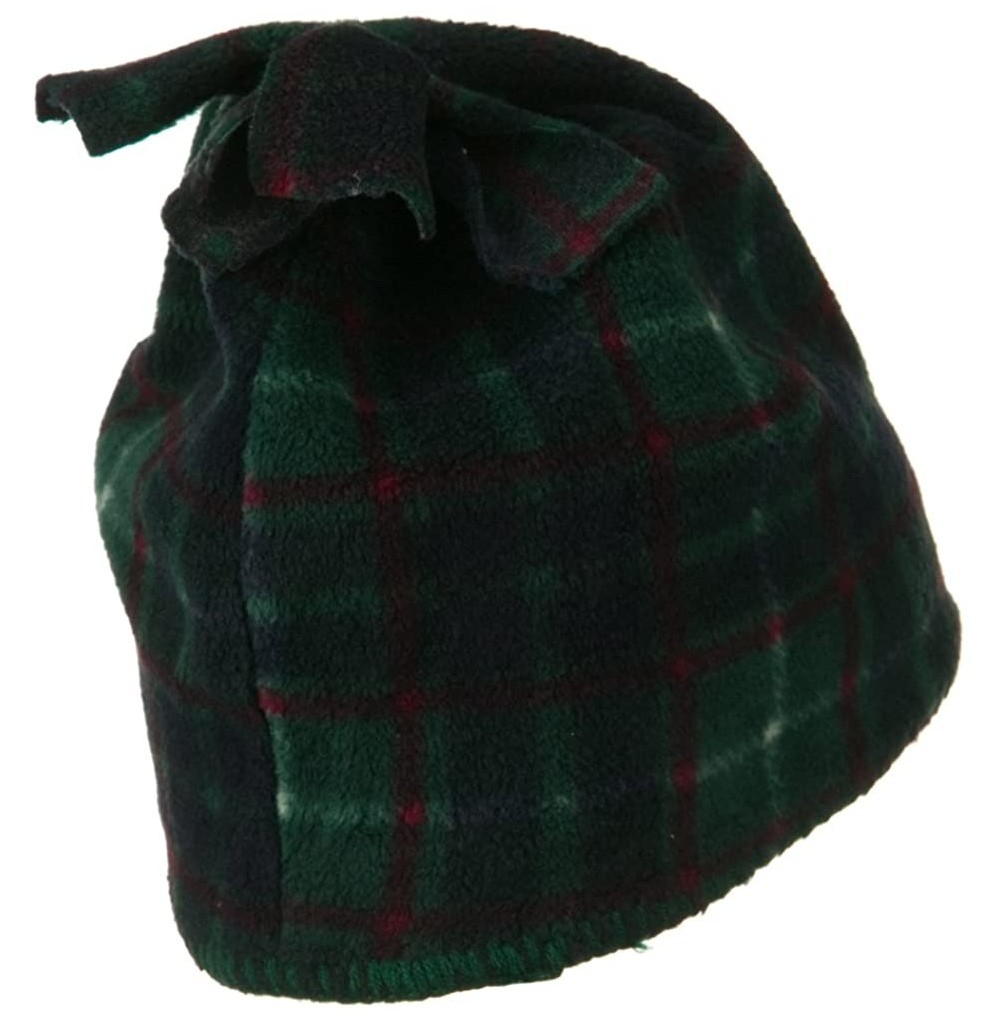 Skullies & Beanies Plaid Design Winter Fleece Hat - Dark Green W15S39A - CB1108HRAWR