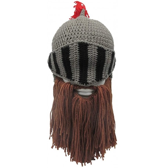 Skullies & Beanies Wig Beard Hats Creative Original Funny Knit Hat Handmade Winter Beard Facemask - Coffee - CL18WY2KTYA