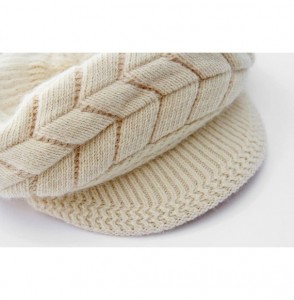 Skullies & Beanies Womens Winter Hat Girls Warm Outdoor Wool Knit Crochet Snow Cap - Beige - CF12O3T2E2M