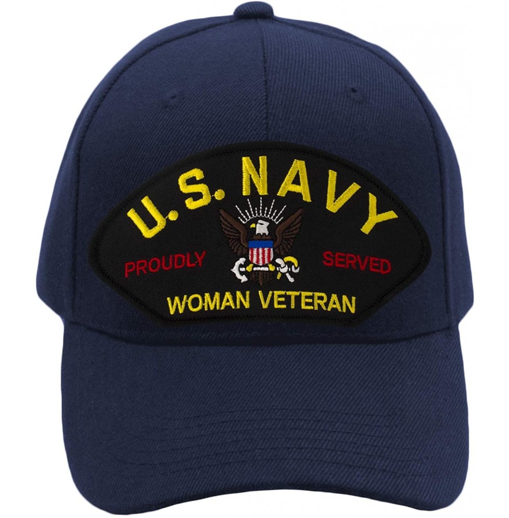 Baseball Caps US Navy - Woman Veteran Hat/Ballcap Adjustable One Size Fits Most - Navy Blue - CA18N8G5ERY