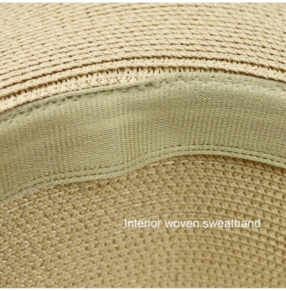 Sun Hats Womens Big Bowknot Straw Hat Floppy Foldable Roll up Beach Cap Sun Hat UPF 50+ - Ae Out of Office - Beige - CO1947HNUWX