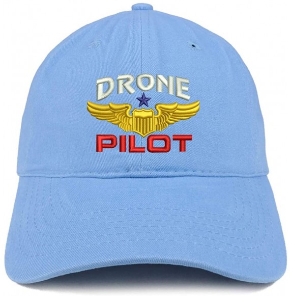 Baseball Caps Drone Pilot Aviation Wing Embroidered Soft Crown 100% Brushed Cotton Cap - Carolina Blue - CL18KMDM7YS