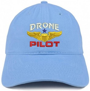 Baseball Caps Drone Pilot Aviation Wing Embroidered Soft Crown 100% Brushed Cotton Cap - Carolina Blue - CL18KMDM7YS