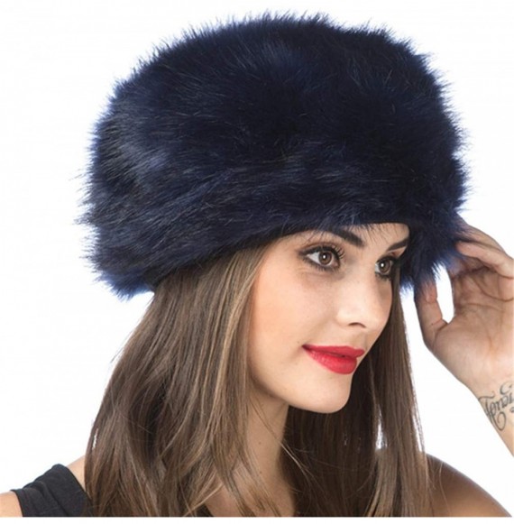 Bomber Hats Women Men Winter Fur Cossack Cap Thick Russian Hat Warm Soft Earmuff - H1-navy - C518HX2N7WG