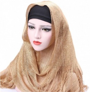 Skullies & Beanies Womens Lightweight Poly Cotton Jersey Hijab Scarf - Gold - C21850LY825