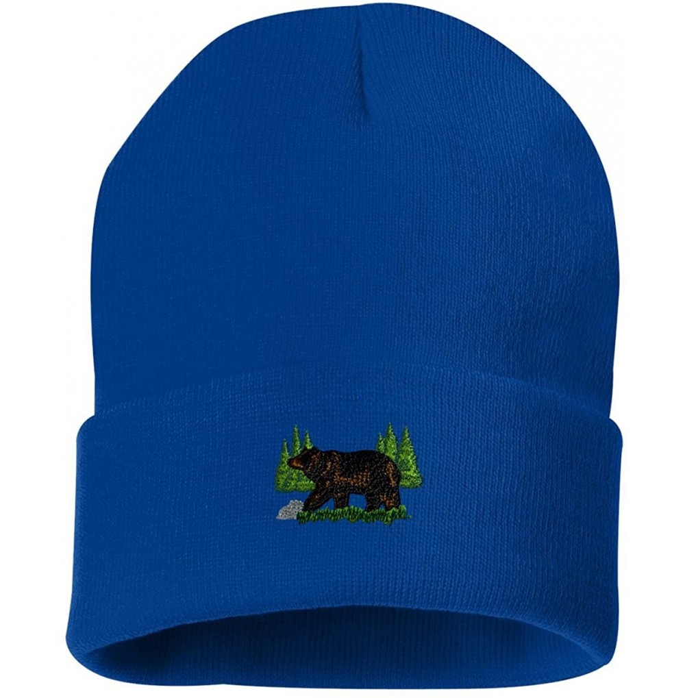 Skullies & Beanies Black Bear Custom Personalized Embroidery Embroidered Beanie - Royal Blue - CN12N7XMK7H