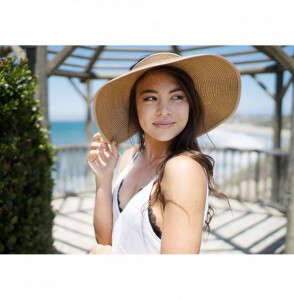 Sun Hats Spring/Summer Classics Edition Straw Roll-able Sun Visor Hat - Light Coffee - C218DO87X9U