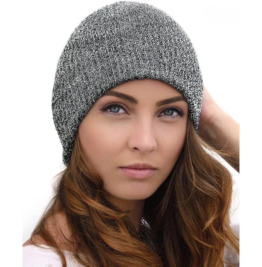 Skullies & Beanies Winter Hats for Women Who are Looking for Something Warm- Stylish and Soft - Black White - CM185QX9NLN