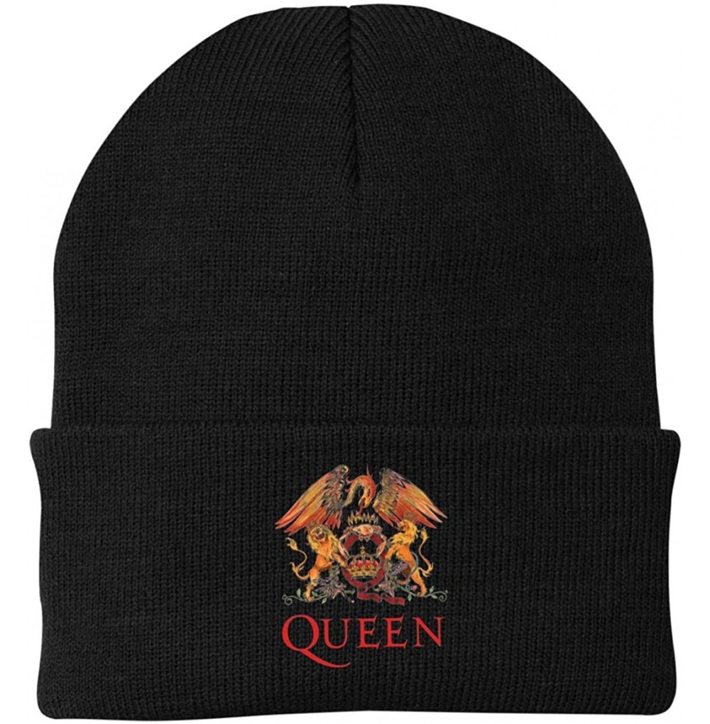 Skullies & Beanies Hat Queen Rock Band Authority Men & Women Winter Warm Knit Beanie Hat Slouchy Cycling Hats - Black - CX193...