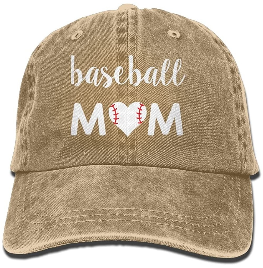Baseball Caps Baseball Mom 1 Vintage Jeans Baseball Cap for Men and Women - Natural - C3189CC02SM