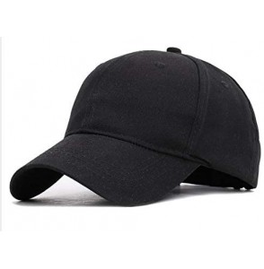 Baseball Caps Cotton Ponytail Hats Baseball for Women Adjustable Solid Color - Black+grey - C318NRWYZGU