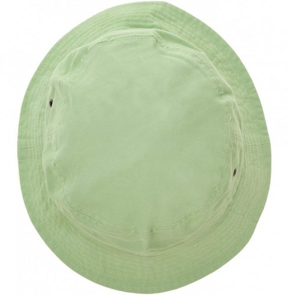 Bucket Hats 100% Cotton Bucket Hat for Men- Women- Kids - Summer Cap Fishing Hat - Lime Green - CV18H2SK4EI
