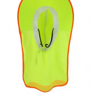 Sun Hats High Visibility Outdoor Full Brim Hat with Back Flap Reflective Tape - Neon Yellow - C518QZL6AX7
