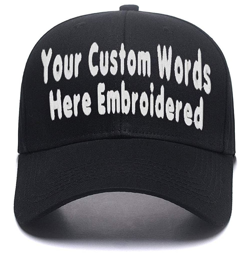 Baseball Caps Custom Embroidered Baseball Hat Personalized Adjustable Cowboy Cap Add Your Text - Black1 - CR18HTMTCDS