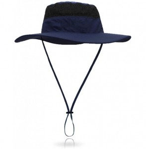 Sun Hats Outdoor Sun Hat Quick-Dry Breathable Mesh Hat Camping Cap - Dark Blue - CD18CUXZXNY