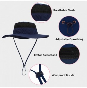 Sun Hats Outdoor Sun Hat Quick-Dry Breathable Mesh Hat Camping Cap - Dark Blue - CD18CUXZXNY