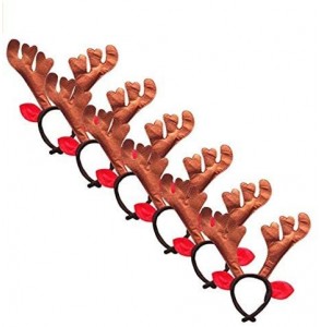 Headbands Christmas Headband Holiday Party Decoration Reindeer Antler Headband Pack of 6 - Q-reindeer - CX18H36DCIL