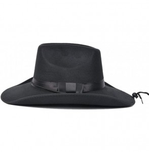 Cowboy Hats Men Straw Cowboy Hat Panama Outdoor Hat Wide Brim Shapeable Sun Hat - Black - CV18KYTMNIK