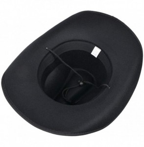 Cowboy Hats Men Straw Cowboy Hat Panama Outdoor Hat Wide Brim Shapeable Sun Hat - Black - CV18KYTMNIK
