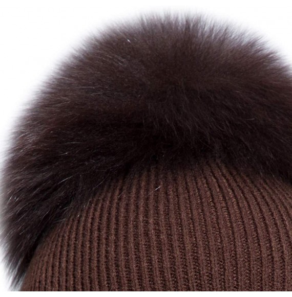Skullies & Beanies Winter Women's Warm hat Fox Fur Straw hat Knitted Wool ski hat MS - C+c - CM18ME8ZDUH
