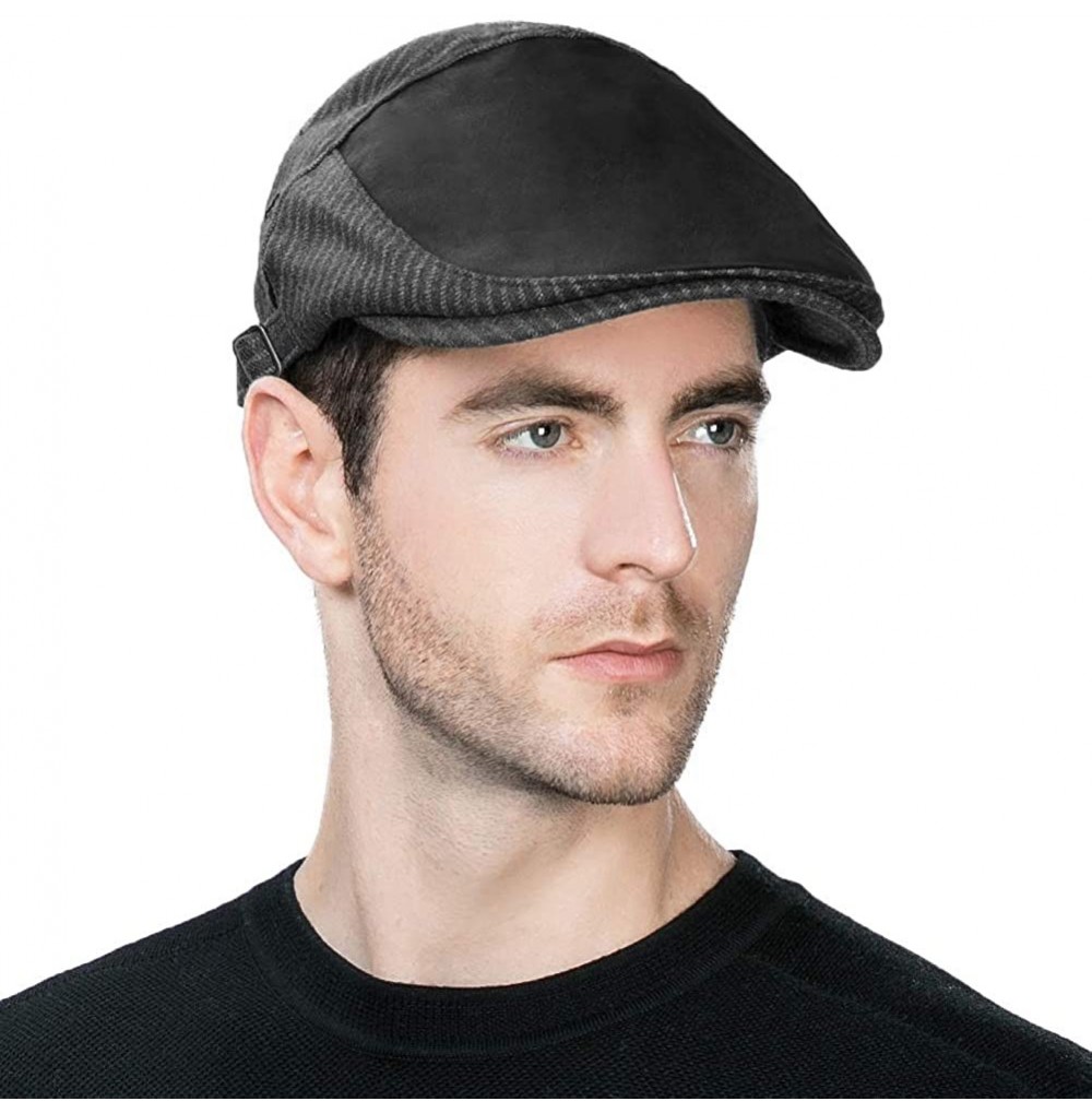 Newsboy Caps Wool Newsboy Cap Earflap Trapper Hat Winter Warm Lined Fashion Unisex 56-60CM - 99709_black - CH18L973ZH0