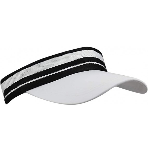 Baseball Caps Summer Outdoor Sports Beathable Long Brim Empty Top Baseball Sun Cap Hat Visor - Striped White - CB18S8OW9GY