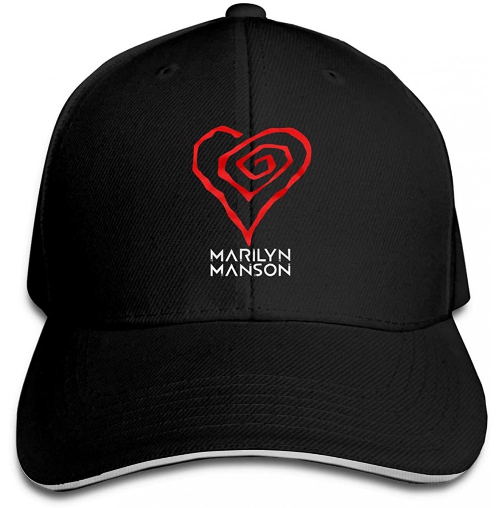 Baseball Caps Marilyn Manson The Latest Unisex Adult Adjustable Solid Color Cap Truck Driver Hat - Black - CN18O7I7394