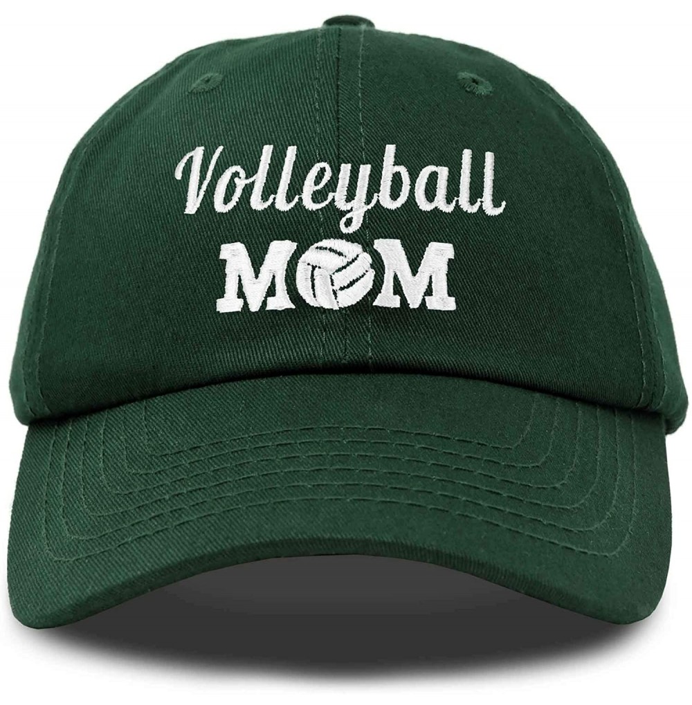 Baseball Caps Volleyball Mom Premium Cotton Cap Womens Hats for Mom - Dark Green - CG18IWCECQ9