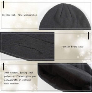 Skullies & Beanies Men Beanie Hat Winter Knit Hat Warm Polo Beanie Women Ski Caps Unisex Winter Hats - Dark Gray - C818U246Q5G