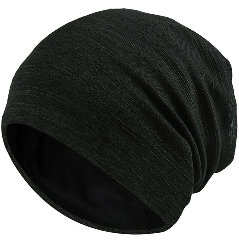 Headbands Womens Wrap Caps Unisex Head Cap Outdoor Fashion Summer Hip-hop Casual Scarf Hat - Black - CR18IO3TWXT