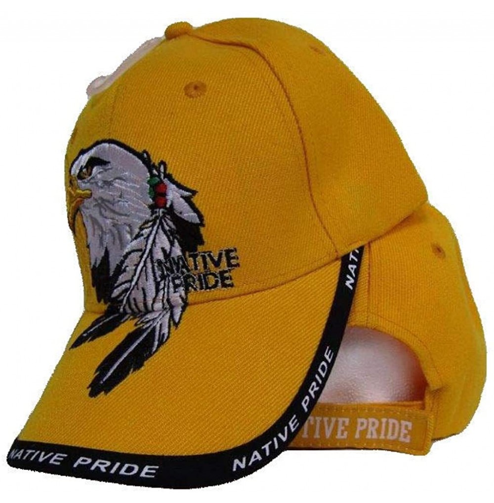 Skullies & Beanies Native American Eagle Indian Native Pride Shadow Yellow Ball Cap Hat - C112N6K2YX3