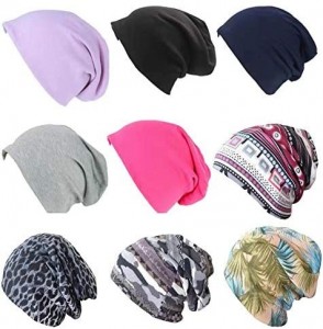 Skullies & Beanies Fashion Oversized Multifunctional Headwear Slouchy Beanie Hat for Men/Women (2-Pack) - Y10 - CJ18LQC0STG