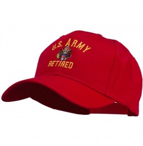Baseball Caps US Army Retired Military Embroidered Cap - Red - CV11TX70MRT