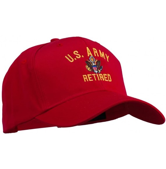 Baseball Caps US Army Retired Military Embroidered Cap - Red - CV11TX70MRT