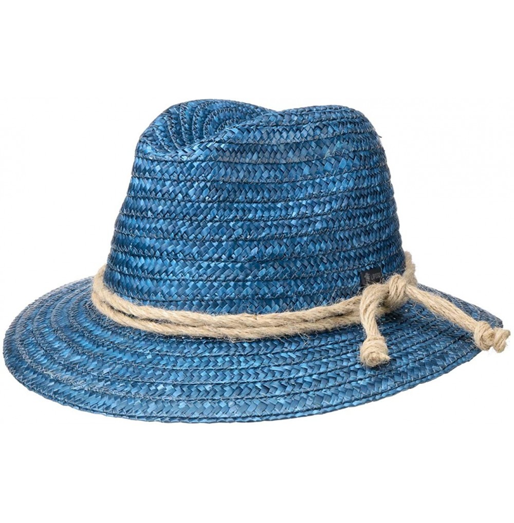 Cowboy Hats Tyrolean Straw Hat Women/Men - Made in Italy - Blue - C418O9AXWNN