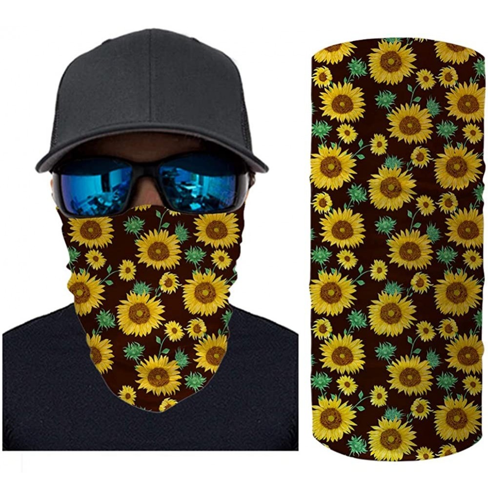 Balaclavas Seamless Bandana for Sun Dust Wind Protection for Riding Motorcycle Cycling Fishing Hunting - Sunflower - CR197WLNXIO