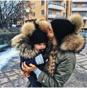 Skullies & Beanies 2PCS Mother&Baby Hat Parent-Child Hat Family Matching Cap Winter Warmer Knit Wool Beanie Ski Cap - Mwhi - ...