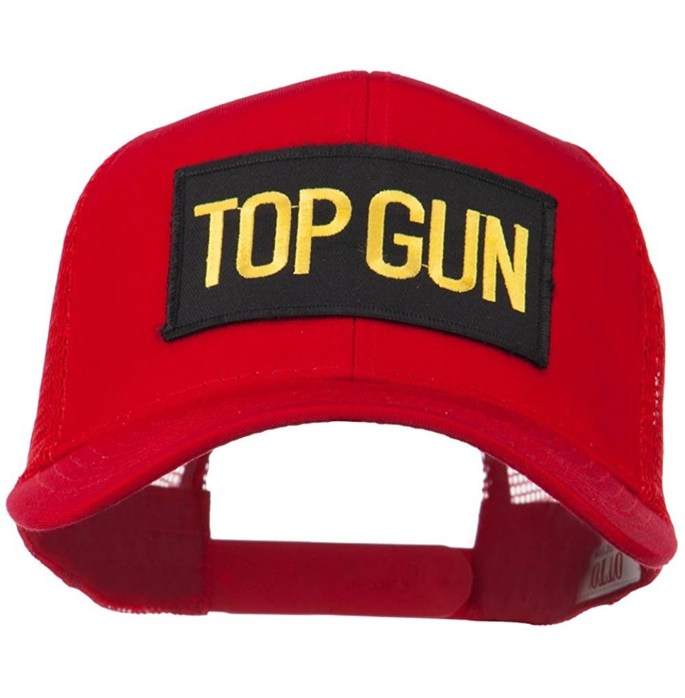 Baseball Caps US Top Gun Military Patched Mesh Back Cap - Red - CW11MJ3SJIN