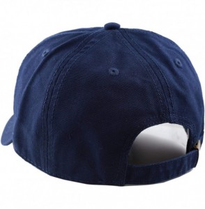 Baseball Caps 100% Cotton Canvas 6-Panel Low-Profile Adjustable Dad Baseball Cap - Navy - C0180DMTIIY