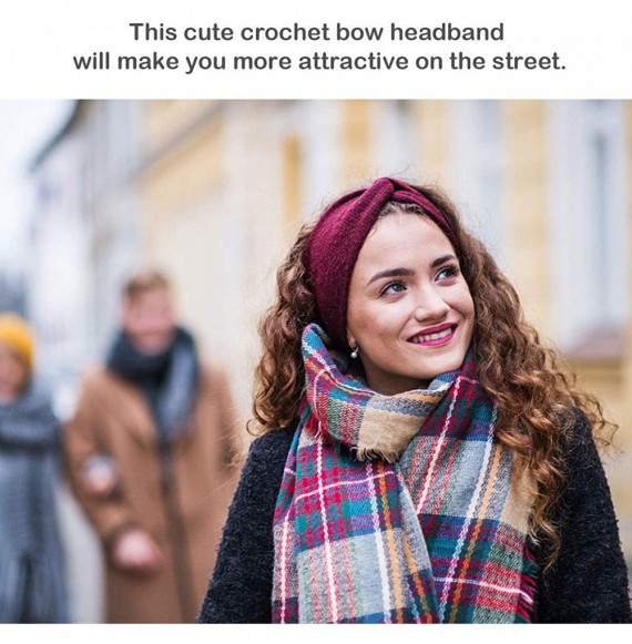 Cold Weather Headbands Womens Winter Knitted Headband - Soft Crochet Bow Twist Hair Band Turban Headwrap Hat Cap Ear Warmer -...