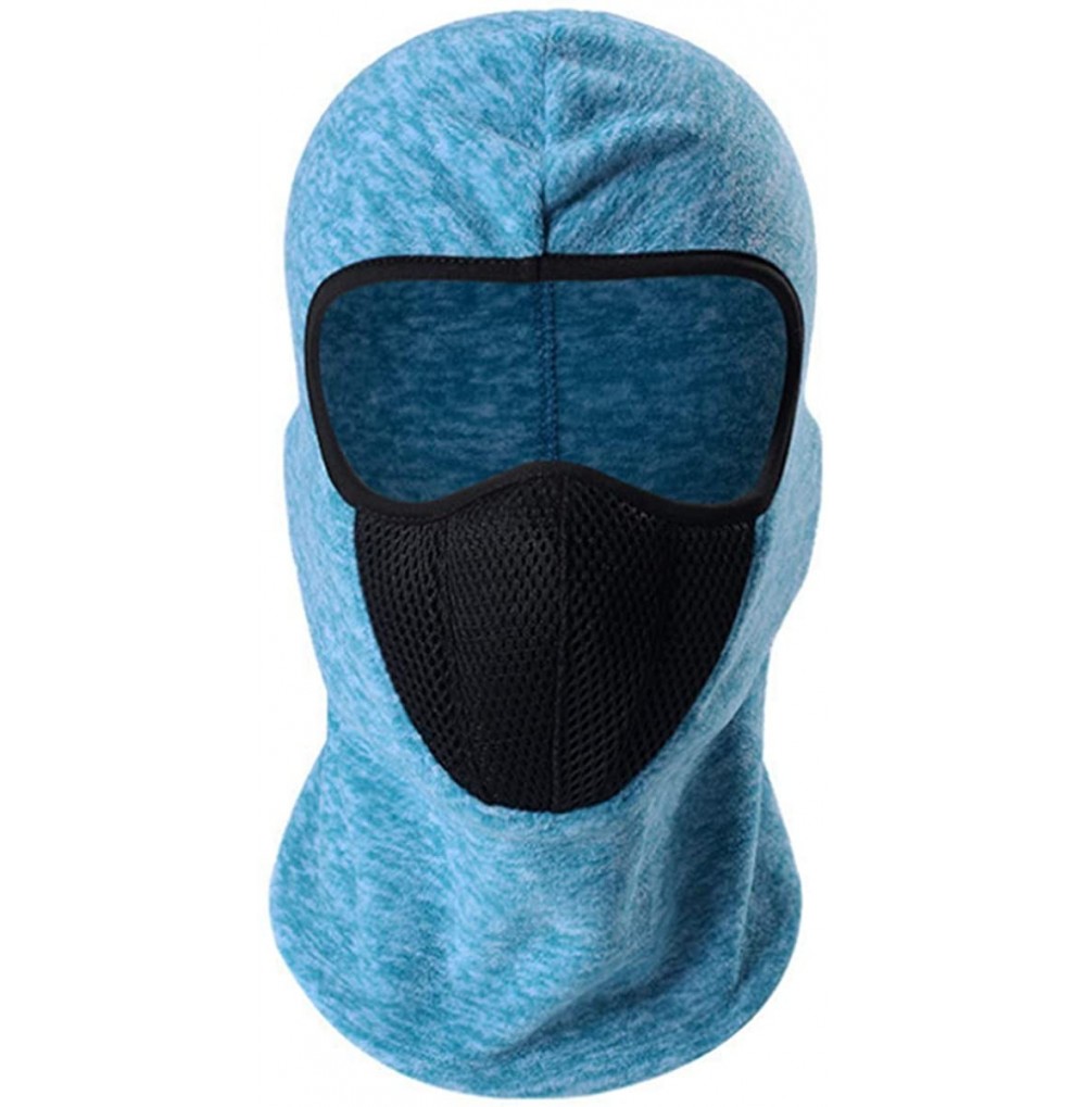 Balaclavas Winter Balaclava Face mask Thick Scarf ski mask Neck Gaiter face Cover face Cloth Head Hood - Sea Green Grid - CN1...