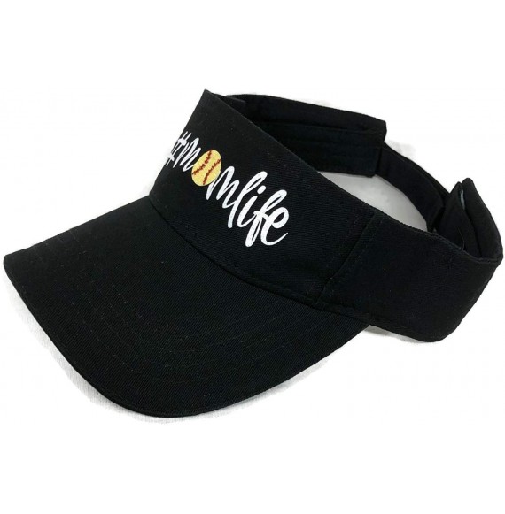 Visors White/Yellow Glitter Softball Momlife Black Sun Visor Cap Hat Sports - CZ18SHT82S0