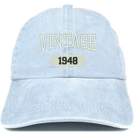 Baseball Caps Vintage 1948 Embroidered 72nd Birthday Soft Crown Washed Cotton Cap - Light Blue - CV180WGUOC9